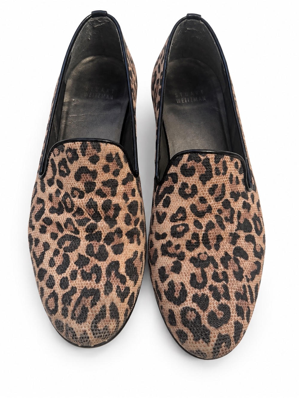 Stuart Weitzman Leopard-Print Slip-On Flats in Brown and Black
